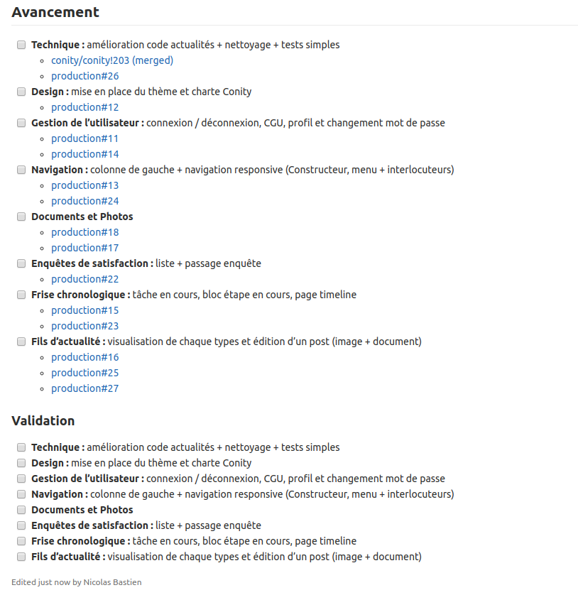 Détail des étapes dans la roadmap